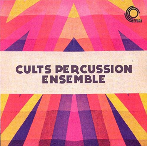 CD cover for “Cults Percussion Ensemble” with colorful, radiating stripes.