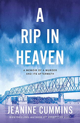 Book cover: “A Rip in Heaven” with a bridge and stormy sky.