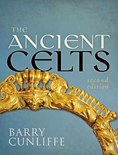 Book cover: "The Ancient Celts" with gold Celtic artifact imagery.
