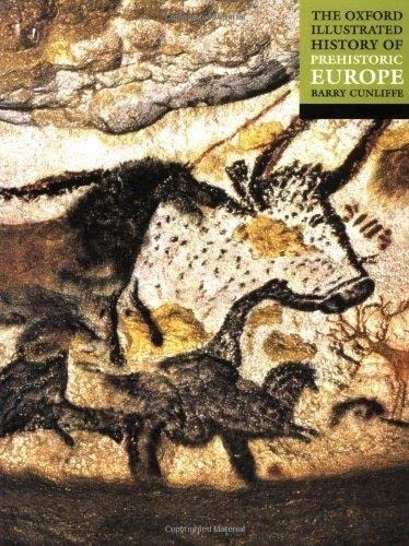 Book cover: “The Oxford Illustrated History of Prehistoric Europe” with cave paintings.