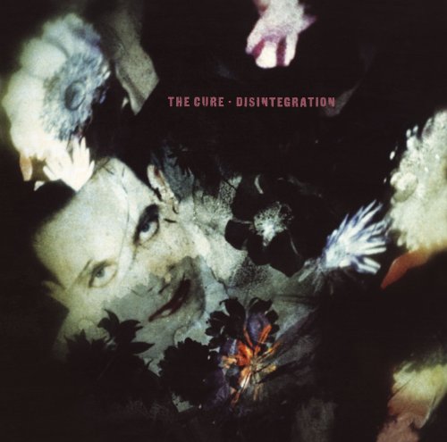 The Cure’s “Disintegration” album cover: distorted faces and dark flowers.