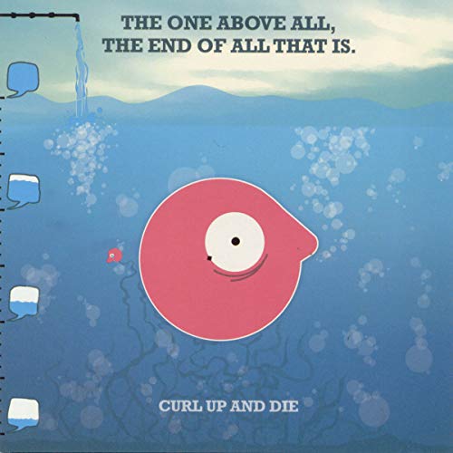 CD cover with a red disc sinking in blue water, speech bubbles left.