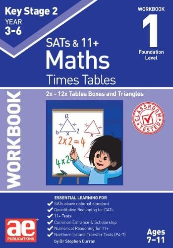KS2 Maths workbook cover with a child learning times tables.