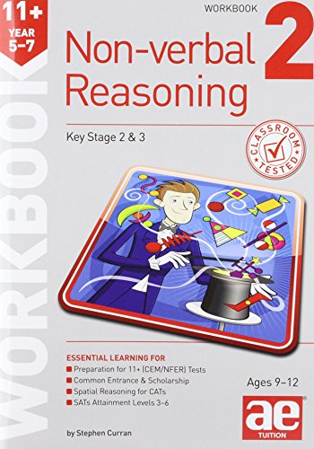 Workbook cover with magician illustration, text “Non-verbal Reasoning 2”, and age range 9-12.
