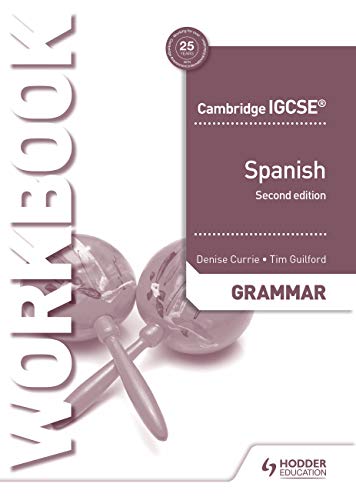 IGCSE Spanish grammar workbook cover with maracas image.