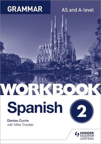 Spanish A-level Grammar Workbook 2 cover with Sagrada Familia image.