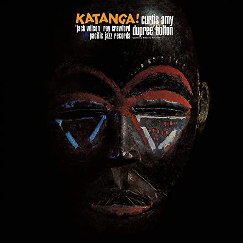 Album cover for Curtis Amy’s “Katanga” featuring a patterned African mask.