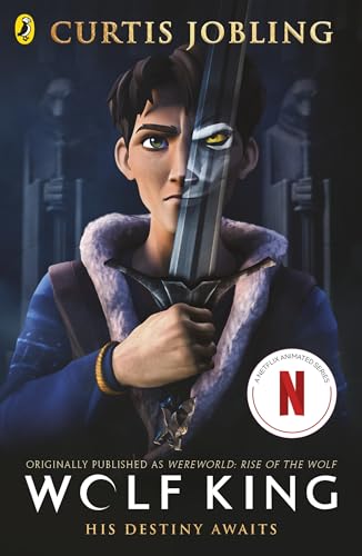 Book cover: young man with a sword, wolf fur collar, fantasy art.