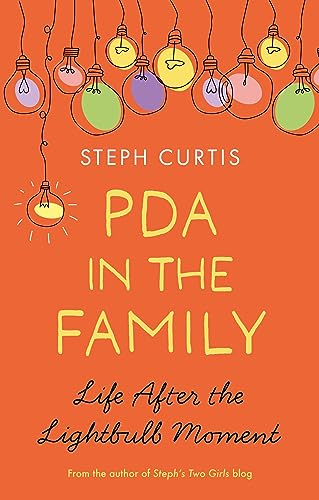 Book cover with orange background, hanging colorful lightbulb illustrations, and bold white text.
