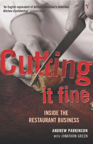 Book cover: "Cutting It Fine" with a knife slicing a tomato.