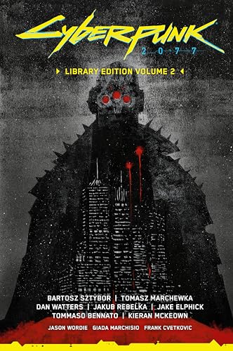 Cyberpunk 2077 Library Edition Volume 2 book cover featuring a dark, silhouetted robotic figure.