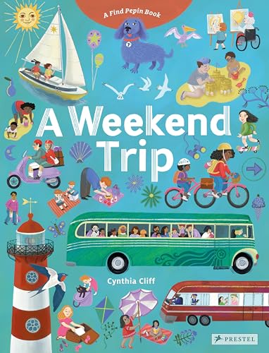 Colorful illustrated book cover depicting a busy weekend seaside scene.
