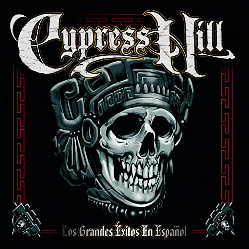 Cypress Hill album cover featuring a silver skull with Aztec headdress.