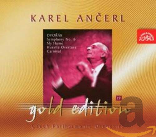 CD cover of "Dvorak - Symphony 6" with conductor image and gold text accents.