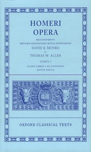 Blue cover of “Homeri Opera” Vol. I, with an ornate crest image.