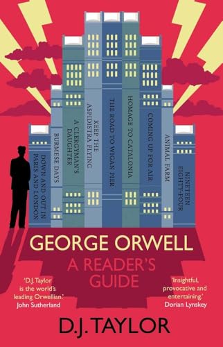 Book cover for "George Orwell: A Reader's Guide" with stacked books illustration.