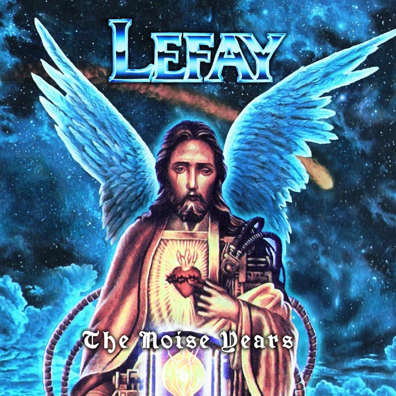 CD cover: winged figure resembling Jesus with a boombox heart.
