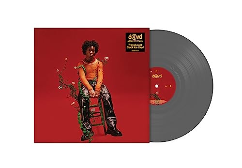 D4vd’s “Petals to Thorns” vinyl record with a portrait cover and black disc.
