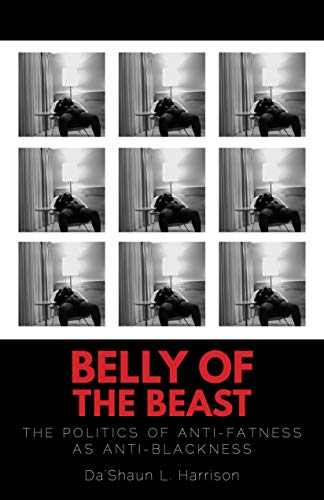 Book cover with repeated image of a person and bold red title text.