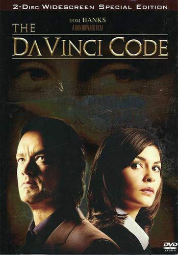 DVD cover for "The Da Vinci Code" featuring Tom Hanks and Audrey Tautou.