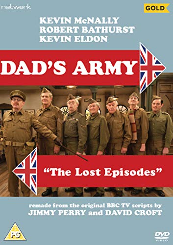 Dad's Army" DVD cover featuring six actors in British army uniforms.