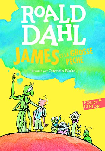 Book cover: "James et la grosse peche" with illustrated characters.