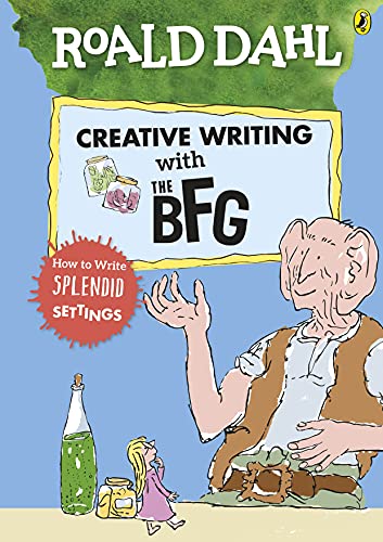 Book cover featuring Roald Dahl’s The BFG and writing prompts.