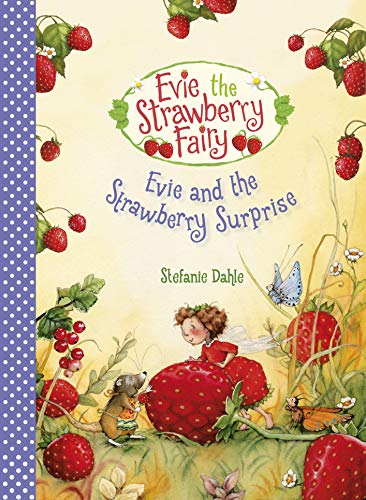 Book cover featuring a fairy, strawberries, and small animals.
