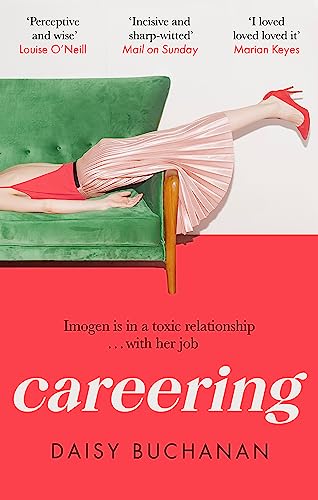 Book cover: woman in pink skirt and heels lounging on a green sofa.