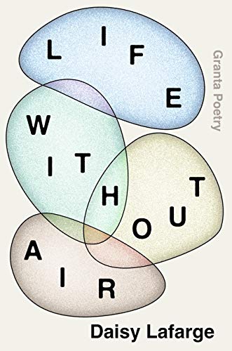 Book cover with overlapping pastel shapes containing the title Life Without Air by Daisy Lafarge.
