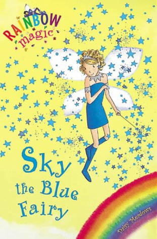 Book cover featuring a blue fairy with white wings amidst stars.