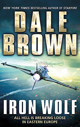 Book cover: "Iron Wolf" by Dale Brown, featuring a futuristic fighter jet.