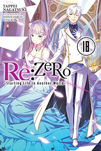 Re:Zero light novel volume 18 cover with two anime characters.