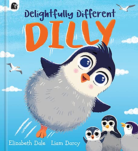 Book cover featuring a fluffy baby penguin with bright blue eyes.