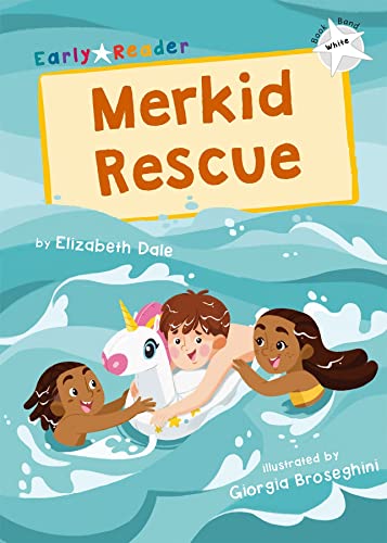 Book cover for Merkid Rescue showing three children playing in the water with a float.