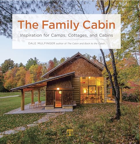 Book cover featuring a rustic cabin with large windows, autumn foliage.