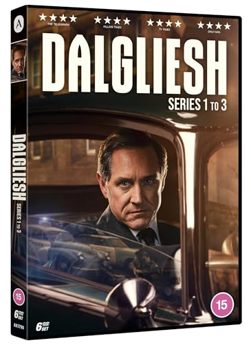 DVD cover for “Dalgliesh: Series 1-3” featuring Roy Marsden in a car.