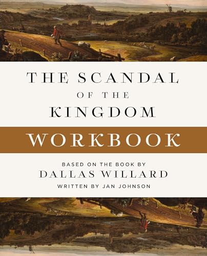 Book cover with landscape painting and title "The Scandal of the Kingdom Workbook".