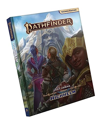 Pathfinder Lost Omens Highhelm hardcover book cover with fantasy art.