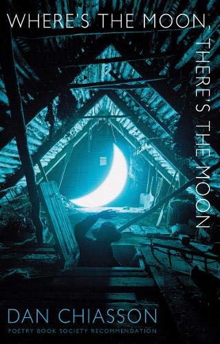 Book cover: attic scene with a bright crescent moon shining through.