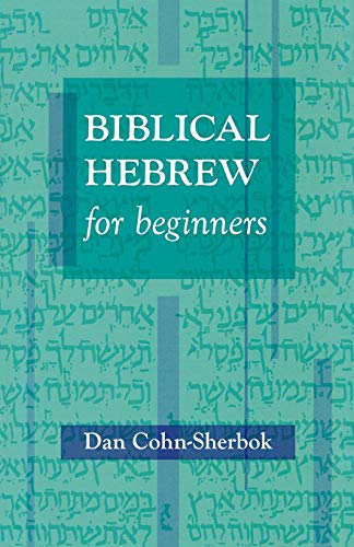 Book cover: "Biblical Hebrew for Beginners" with Hebrew text background.