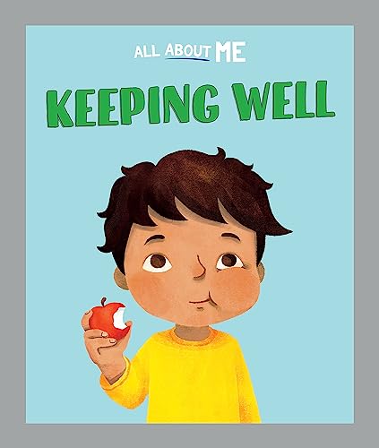 Book cover with illustration of a child holding a bitten apple.