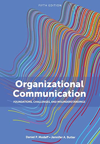 Book cover: “Organizational Communication”, fifth edition, with colorful abstract lines.