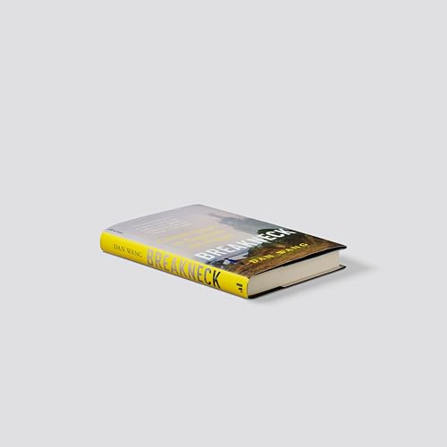 Hardcover book "Breakneck" by Dan Wang, yellow spine, angled view.