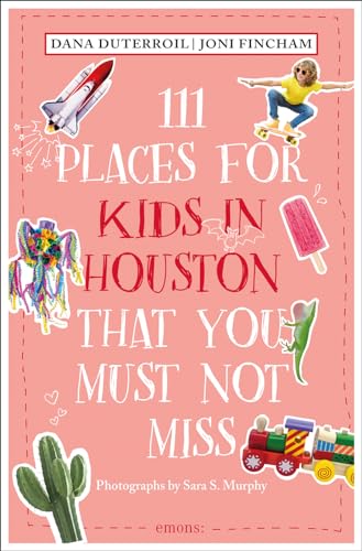 Book cover with illustrations of kids’ activities and Houston landmarks.