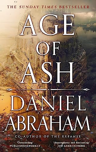 Book cover for "Age of Ash" featuring a crumbling, mountainous city.