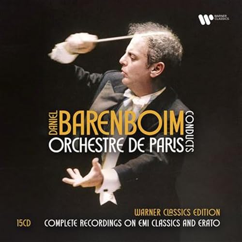 Daniel Barenboim conducting, album cover for "The Warner Classics Edition.