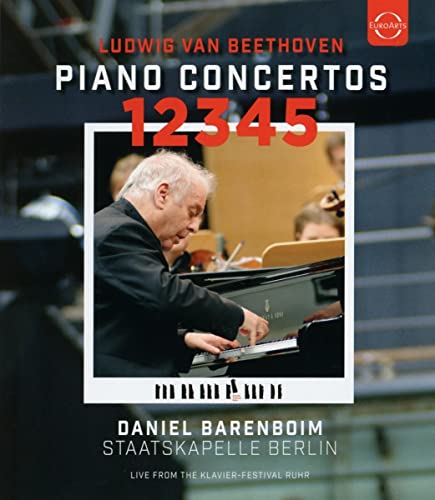 Blu-ray cover featuring pianist Daniel Barenboim at a grand piano with orchestra.
