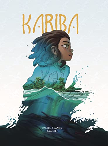 Book cover: young woman with water and landscape reflected within.