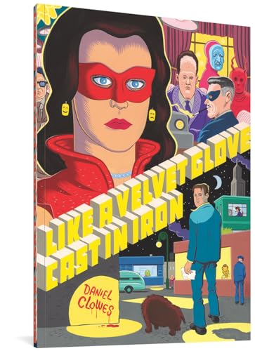Book cover featuring a masked woman and various figures in a stylized scene.